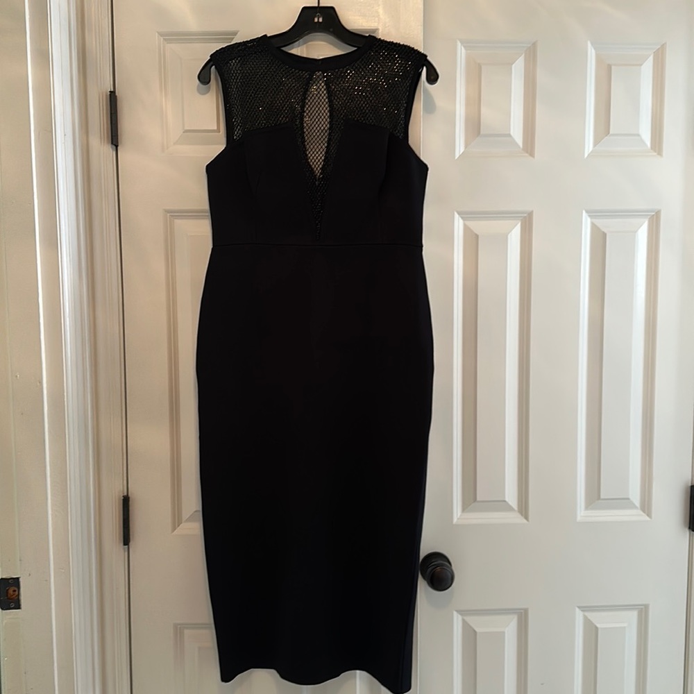 St. John Sequin Lace Midi Dress
